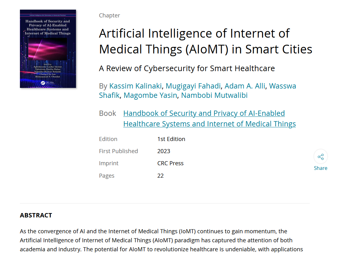 The AIoMT book chapter on the CRC Press website